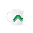 髙山珈琲デザイン部のレトロポップロゴ 緑 マグカップの取っ手の左面