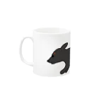 CHOSANAの走る犬 ダックス ブラック Mug :left side of the handle