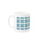 untidyboxのレトロパターンB 青系 Mug :left side of the handle