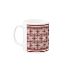 untidyboxのお花っぽいかも? レトロパターンB ブラウン系 Mug :left side of the handle