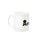 normanjpのAFROPENGUIN ロゴとキャラ Mug :left side of the handle