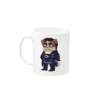 みゅじまる物販の真面目すぎる警部気取りのブルドッグ Mug :left side of the handle