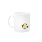 UTたこやきのshopの猫とひよこの追いかけっこマグカップ Mug :left side of the handle