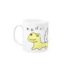 はちゅ部屋-爬虫類・両生類好きのデザイングッズ-のへたうま「れおぱっ！」カラー Mug :left side of the handle