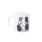 5分間、マリンブルーなふたりのディア・フレンズ　マグカップ（白） Mug :left side of the handle