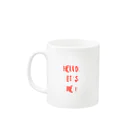 CORALの❈『hello,it's me !』mugcup ❈ マグカップの取っ手の左面