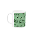 こどもの絵だいすきのパトカー緑 Mug :left side of the handle