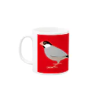 文鳥ちゅんねる【公式グッズストア】の文鳥と白文鳥／クリスマス Mug :left side of the handle