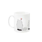 木ノ下商店のねことちょうちょ４連 Mug :left side of the handle