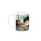 USENの【ゼロ職】番組特製イラスト入りマグカップ Mug :left side of the handle