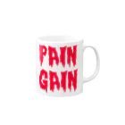 2438 DESIGNのNO PAIN NO GAIN Mug :right side of the handle