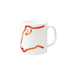 nestori shopの牛の横顔 Mug :right side of the handle