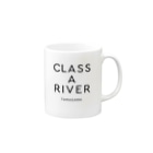 多摩川グッズストア SUZURI店のCLASS A RIVER［TAMAGAWA］ブラック Mug :right side of the handle