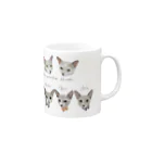 みきぞーん｜保護猫 ミッキー画伯と肉球とおともだちのarcade & miaplacidus & hoshi & cochu & lino & sina Mug :right side of the handle