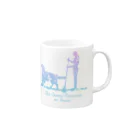 AtelierBoopの花sun-supdog-フラットコーテッドレトリバー Mug :right side of the handle