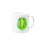 花と女性のイラストレーションのキウイ（kiwifruit）2022 Mug :right side of the handle