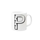 b.b propecho clothesの propecho「p」 Mug :right side of the handle