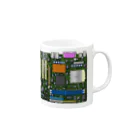 旨味教授といちごもちぷりんのパソコンのマザーボード Mug :right side of the handle