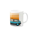 Frydayの車のマグ（セイシェルブルー） Mug :right side of the handle