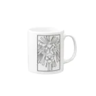 chicodeza by suzuriのライオンの線画マーク Mug :right side of the handle