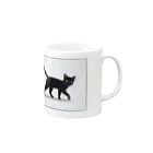 ハナイとトンの猫が目の前を横切った（黒猫） Mug :right side of the handle