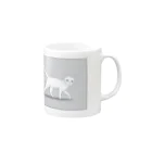 ハナイとトンの猫が目の前を横切った（白猫） Mug :right side of the handle