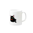 猫好きによる猫好きのための店の黒猫のマグカップ マグカップの取っ手の右面