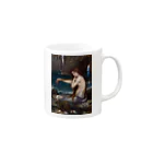 世界の絵画アートグッズのジョン・ウィリアム・ウォーターハウス《人魚》 Mug :right side of the handle