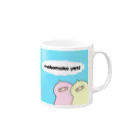 もこもこイエティのひょっこりもこもこイエティ Mug :right side of the handle