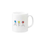 絵の具入れの信号機ヨガぼうにんげんくん Mug :right side of the handle