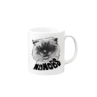 BFCisのBLACK FACE CAT is super monochrome Mug :right side of the handle