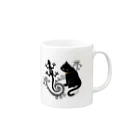 柚子の猫とトカゲ(メヘンディ) Mug :right side of the handle