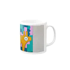 little pandaの「自分の事をシマウマと勘違いしているアルパカの肖像画」 Mug :right side of the handle