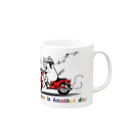 猫郎雑貨店の【猫郎雑貨店】赤バイク猫郎 Mug :right side of the handle