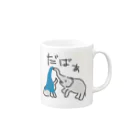 いきものや　のの（別館）の水浴びゾウ（仔象つき） Mug :right side of the handle