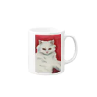 kaorimarronのしろねこさんグッズ Mug :right side of the handle