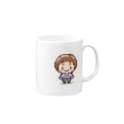 子供と動物のイラスト屋さん｜イラストグッズのお店のドット絵風　ボーダーシャツのキャラクター Mug :right side of the handle