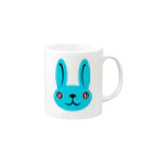 ameyoのウサギ blue Mug :right side of the handle