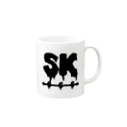 SK Strikethrough(666)のSK Strikethrough(666) Clothing - First Line White マグカップの取っ手の右面