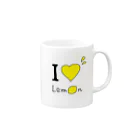 Lettle Happy EverydayのI loveレモン Mug :right side of the handle
