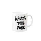 AliviostaのWhat's this funk ロゴ ヒップホップ Mug :right side of the handle