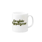 ダブルハピネスのバブリーハピネス カーキ Mug :right side of the handle