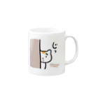 ギャラクシーめぐの壁からにゃんこ Mug :right side of the handle