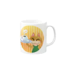 雑貨屋きゅう＠suzuri支店のねこオーナーのコーヒー Mug :right side of the handle