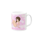 げーむやかんの萌え三つ編みピンク水着ふわふわ Mug :right side of the handle