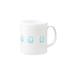 SIRO%(しろぱーせんと)のくるりんぱんだMUG（Blue） マグカップの取っ手の右面