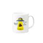 UFO連れ去り記録のうんこを連れ去ったUFO（淡色用） Mug :right side of the handle
