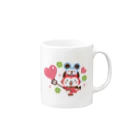 ミニマムユニヴァース@SUZURIのデビねこくんとデビねずちゃん マグカップ ハート Mug :right side of the handle