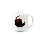 青猫堂の猫は液体・グラス Mug :right side of the handle