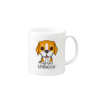 KAORIN’s TV 【ちびっこ】のスマイルビーグル chibicco (黒文字) Mug :right side of the handle